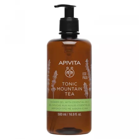 Gel de dus cu ceai de munte Tonic Mountain Tea, 500 ml, Apivita