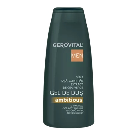 Gel de dus Gerovital Men Ambitious 3 in 1, 400 ml