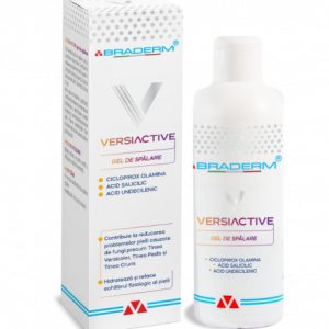 Gel de spalare pentru corp si scalp Versiactive, 200 ml, BRADERM