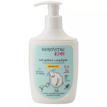 Gel spalare corp si par Sensitive, 300 ml, Gerovital Kids