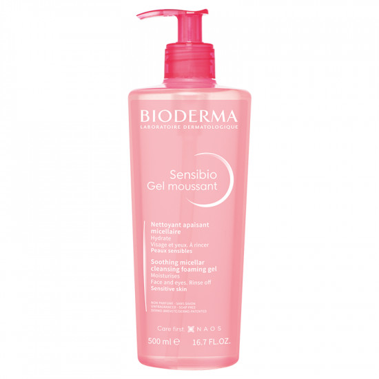 Gel spumant calmant si hidratant Sensibio, 500 ml, Bioderma