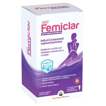 Gel vaginal Femiclar, 7 unidoze x 5 ml, Sun Wave Pharma