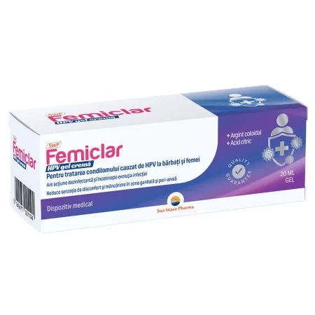 Gel vaginal Femiclar HPV, 20 ml, Sun Wave Pharma
