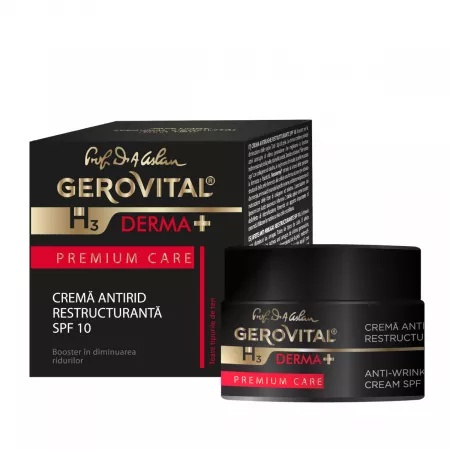 Gerovital H3 Derma+ Premium Care Crema antirid restructuranta SPF 10, 50 ml