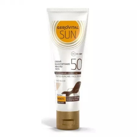 Gerovital Sun Crema Nuantatoare pentru Fata SPF 50, 50 ml