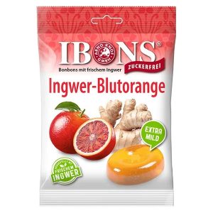 Ghimbir și Portocale Roșii, dropsuri, 75g, Ibons