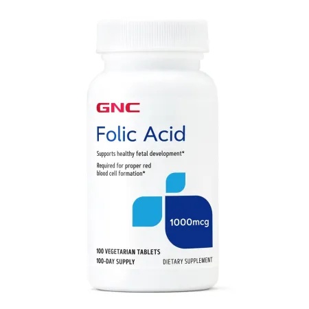 GNC Acid Folic 1000 mcg – 100 Tablete Vegetale