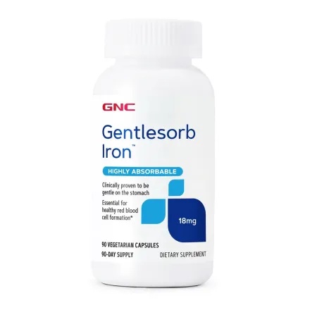 GNC Fier cu Absorbtie Usoara 18 mg – Gentlesorb Iron, 90 Capsule