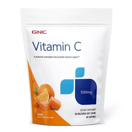 GNC Vitamina C 500 mg Masticabila – 60 Caramele cu Aroma de Portocale
