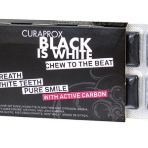 Guma de mestecat Black is white to go, Curaprox