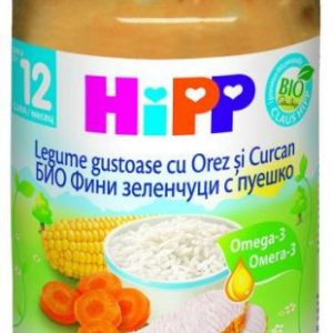 HIPP Legume gust+orez+curcan 220g 12l+