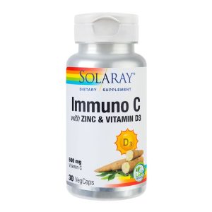 Immuno C 500mg cu Zinc si Vitamina D3, 30 capsule, Solaray