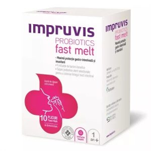 Probiotic Fast Melt cu aroma de capsuni si zmeura, 10 plicuri, Impruvis