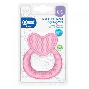 Inel de dentitie din silicon cu model inima cu maner, 1 bucata, 912, Wee Baby