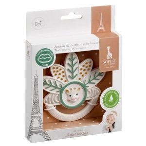 Inel multitexturat pentru dentitie Frunza, +0luni, 010501, Vulli