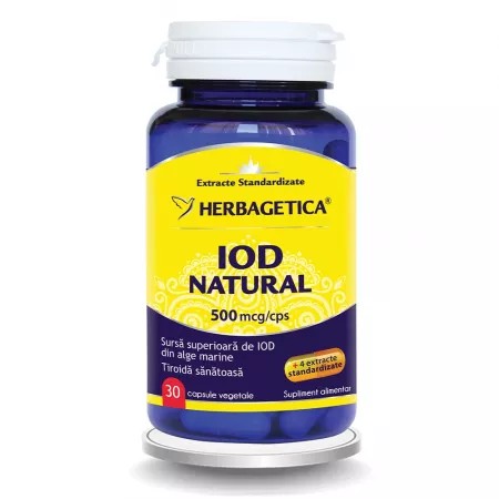Iod Natural 500mcg, 30 capsule, Herbagetica