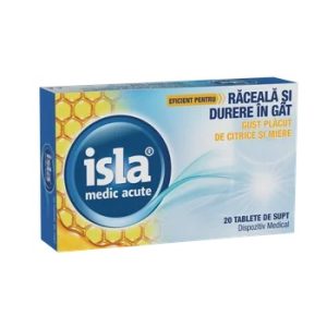 Isla cu gust de citrice si miere, 20 tablete de supt, Salveo