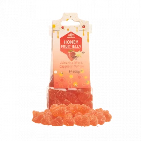 Jeleuri cu Miere, Aroma de Capsuni si Vanilie, 100 g, Apidava