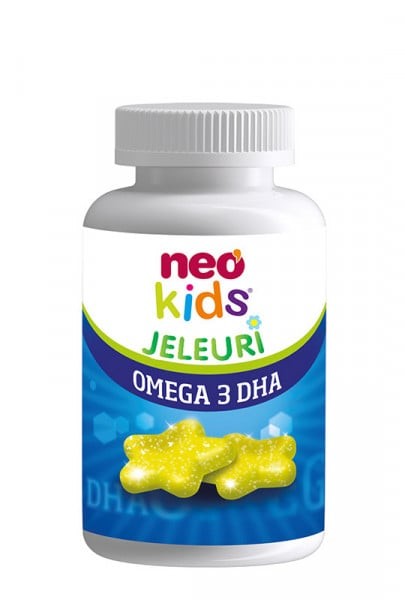 Jeleuri Cu Omega 3 DHA, Colina, Vitaminac C si D, 30 bucati, Neo Kids