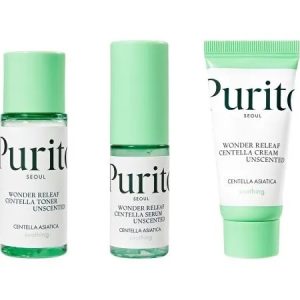 Kit Mini Centella Unscented line Toner, 30ml + Ser, 15ml + Crema de fata, 12ml, Purito