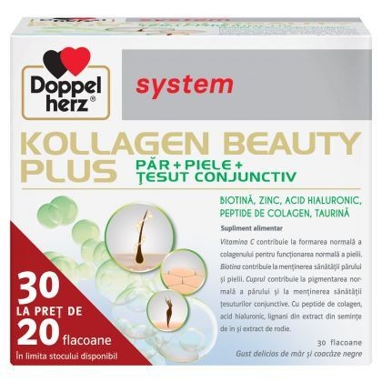 Kollagen System Beauty Plus, 30 flacoane, Doppelherz