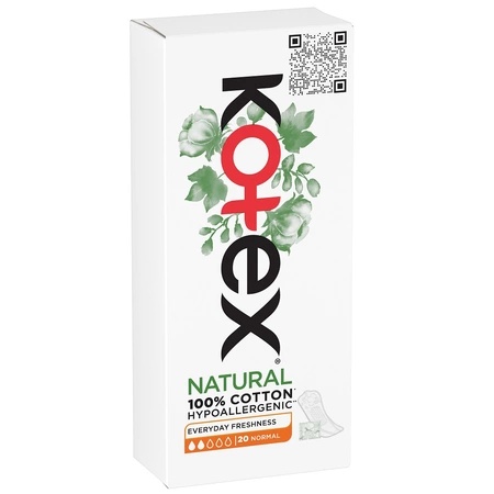 Kotex Absorbante Zilnice din Bumbac Natural, 20 bucati