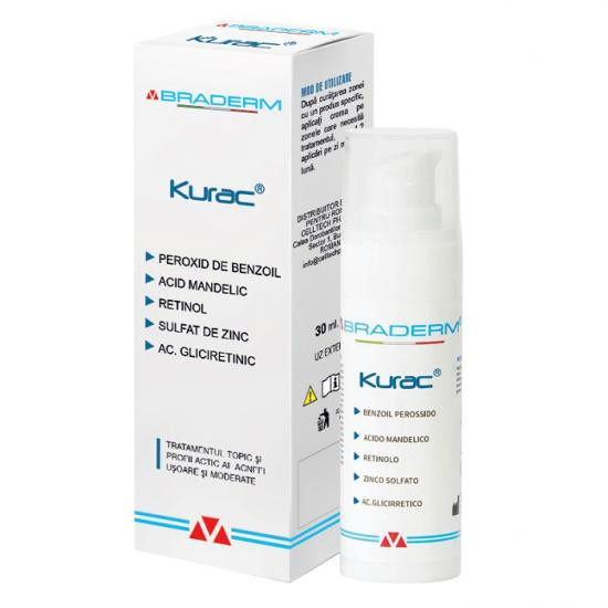 Kurac crema pentru tratamentul acneei, 30 ml, Braderm