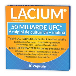 Lacium 50 miliarde UCF, 10 capsule, flora intestinala