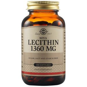 Lecitina din soia 1360mg, 100 capsule moi, Solgar
