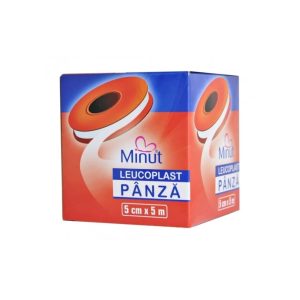 Leucoplast din panza 5cm x 5m, 1 bucata, Minut