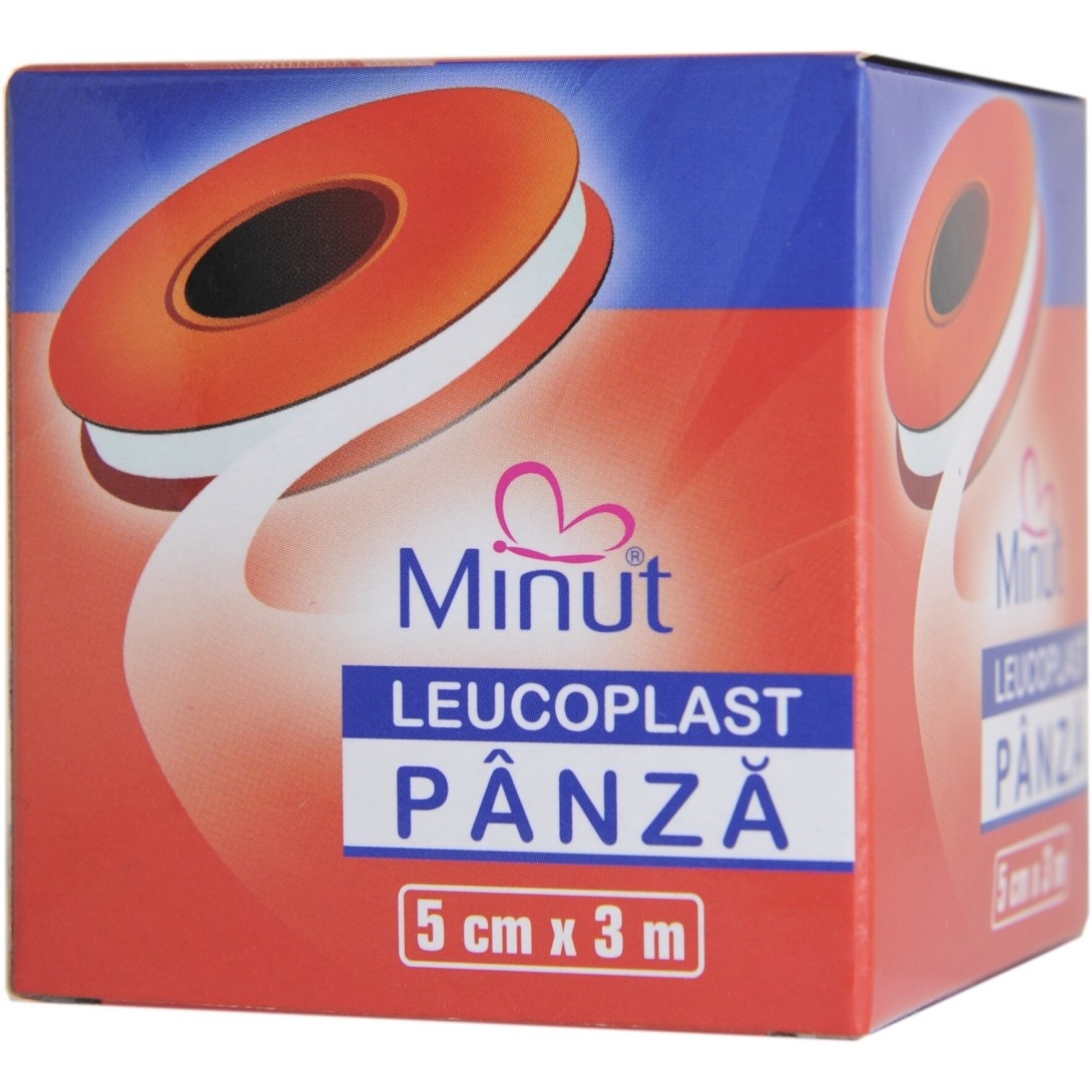 Leucoplast din panza 5cmx3m, 1 bucata, Minut