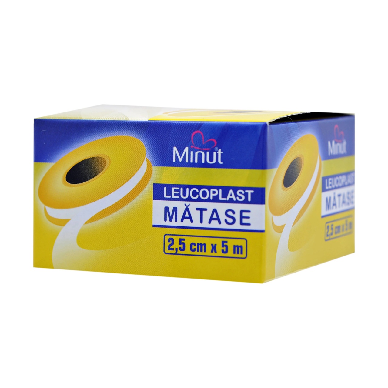 Leucoplast matase 2,5cm x 5m, 1 bucata, Minut