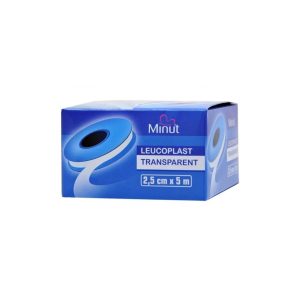 Leucoplast transparent 2,5cm x 5m, 1 bucata, Minut