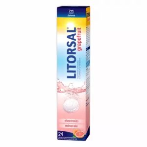 Litorsal electroliti cu aroma de grapefruit, 24 comprimate efervescente, Zdrovit