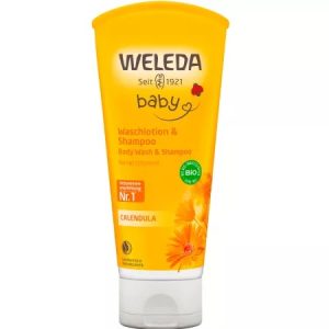 Lotiune de curatare si sampon cu galbenele Baby, 200ml, Weleda