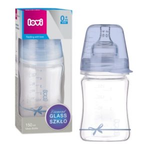 LOVI Biberon sticla diamond glass baby shower baiat 150 ml 74/104