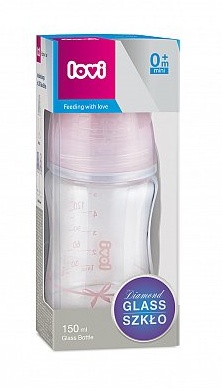 LOVI Biberon sticla diamond glass baby shower fata 150 ml 74/104