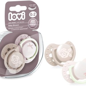 LOVI Suzeta silicon dynamic 0-2 luni baby shower fata, 2buc 22/900