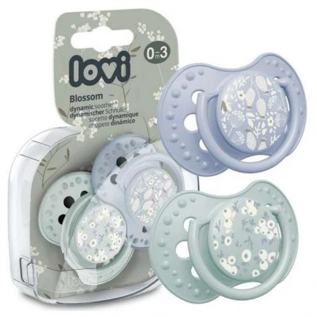 LOVI Suzeta silicon dynamic 0-3 luni Blossom blue baiat 2buc 22/921
