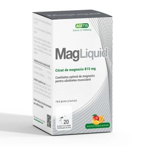 MagLiquid citrat de magneziu solutie, 815mg, 20 plicuri, Agetis