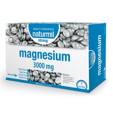 Magnesium Strong 3000 mg, 20 fiole buvabile, Naturmil