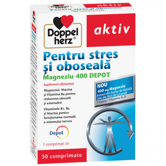 Magneziu 400 Depot pentru stres si oboseala, 30 comprimate, Doppelherz