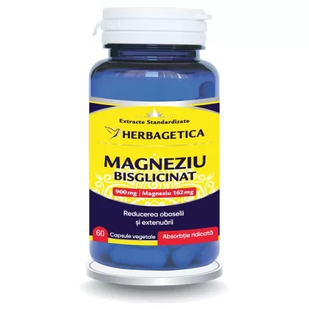 Magneziu Bisglicinat, 60 capsule vegetale, Herbagetica