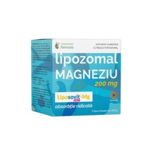 Magneziu Lipozomal, 200mg, 15 plicuri, Remedia