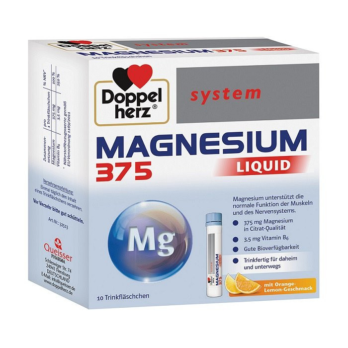 Magneziu Liquid 375 mg, 10 flacoane, Doppelherz