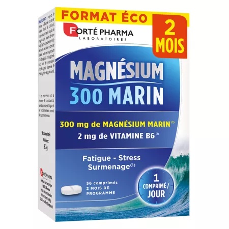 Magneziu marin 300mg + B6, 56 comprimate, Forte Pharma