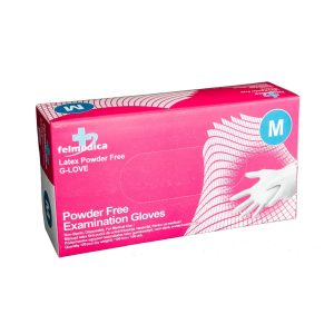 Manusi de examinare din latex nepudrate albe, marimea M, 100 bucati, Felmedica