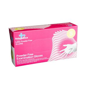 Manusi de examinare din latex nepudrate albe, marimea S, 100 bucati, Felmedica