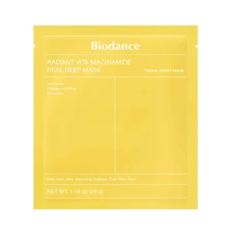 Masca cu niacinamide Radiant Vita Niacinamide Real Deep Mask, 34 g, Biodance