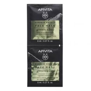 Masca curatare cu argila verde pentru ten gras, 2*8 ml, Apivita